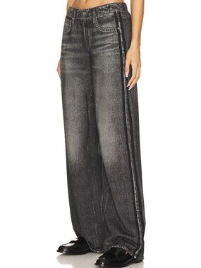 Rag and bone black Miramar Wide Leg track Jeans. EUC. Worn once